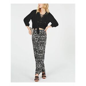 INC Womens Tie Front Long Sleeve V Neck Crop Top